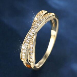 Stainless steel gold plated ring
